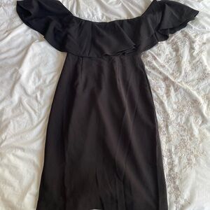 Lulu’s Off-the-Shoulder Black Cocktail Dress
